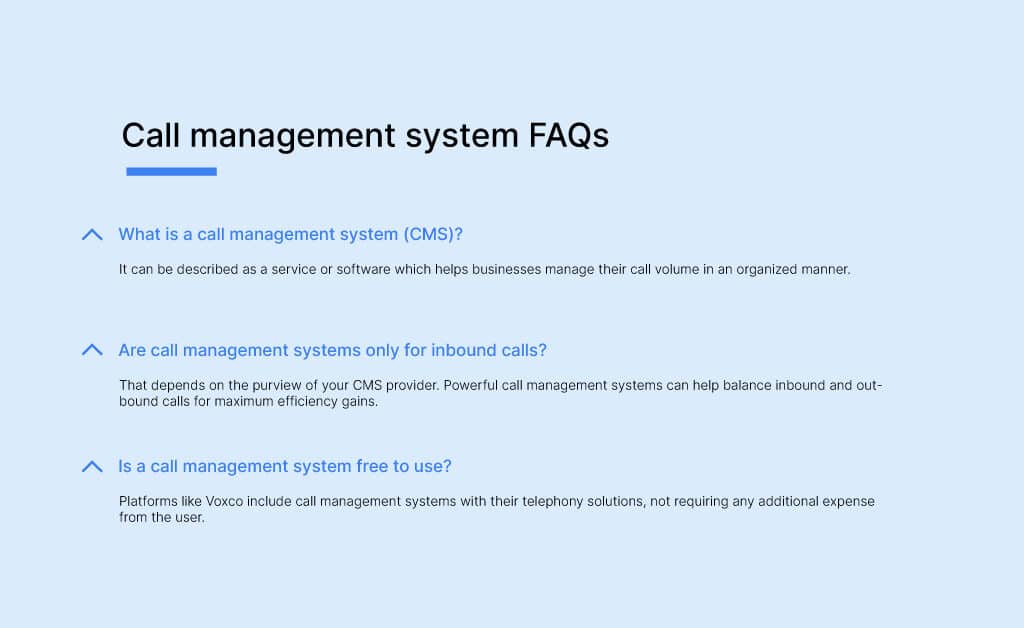 Call management system FAQs