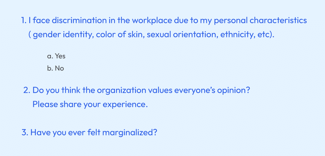 Diversity, Equity and Inclusion Survey Questions Diversity