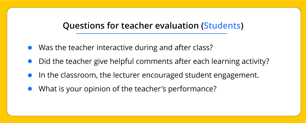 Questions for teacher evaluation survey Education surveys